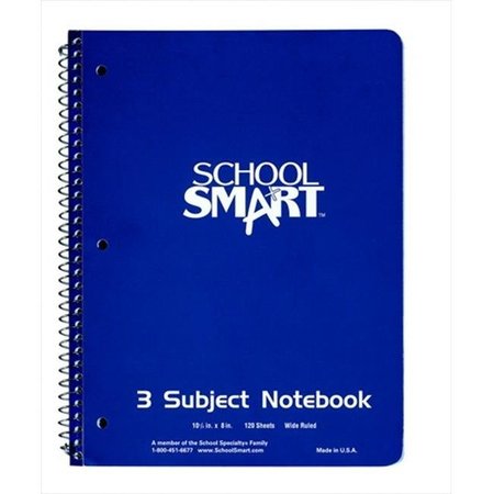 SCHOOL SMART School Smart 085421 8.5 x 11 In. Sulphite 3-Hole Punched Non-Perforated Spiralbound Notebook; White; 100 Sheets 85421